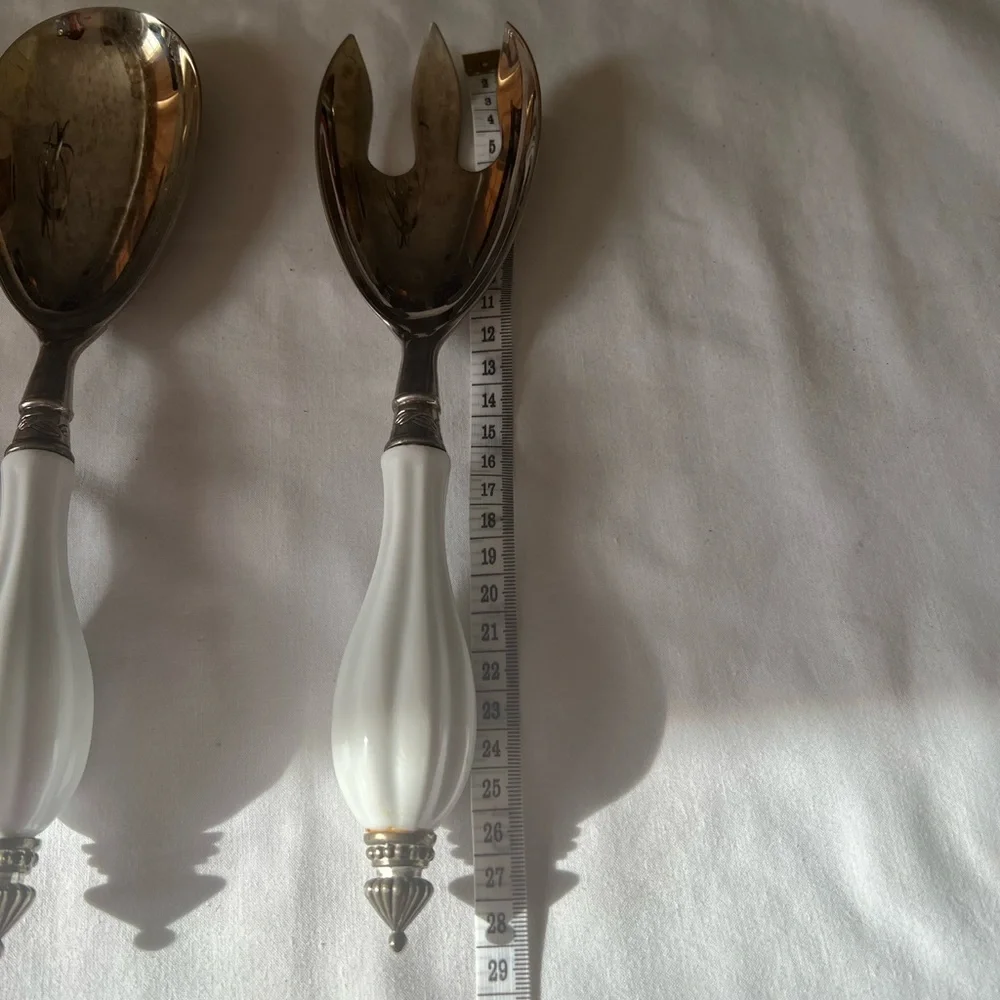 Elegant White and Silver Dining Utensil Set